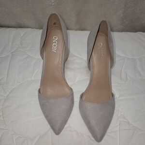 ABOUND‎ Women’s D’Orsay Heels Size 6.5 Taupe Faux Suede Pointed Toe Pumps